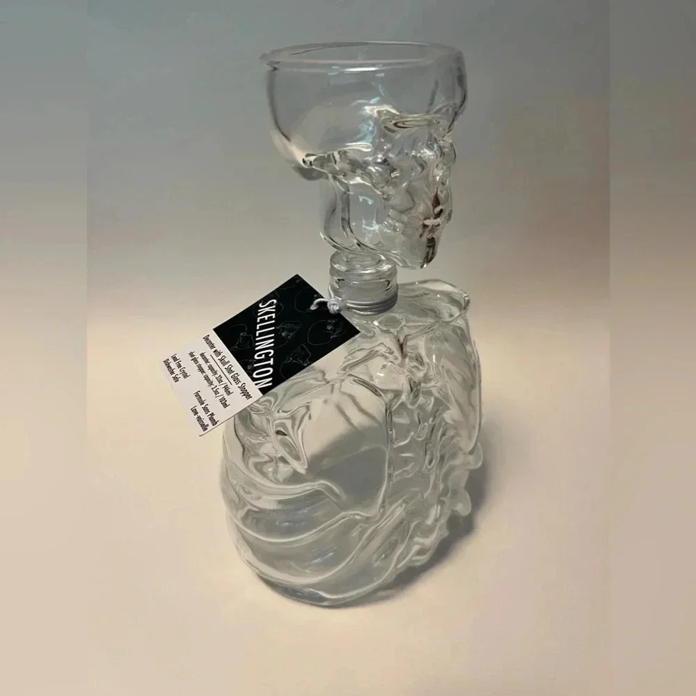 NEW GODINGER Skellington Skeleton Shaped Decanter & Skull Glass shot